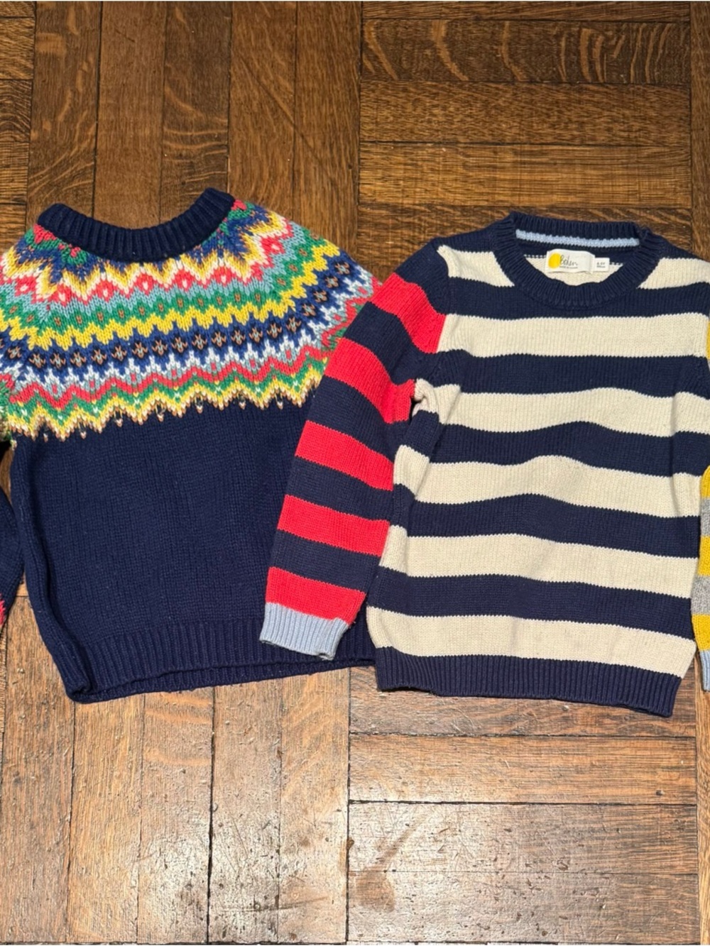2x Boden Child’s Sweaters, Cotton Wool Blend, Fair Isle and Striped SZ 4-5 Year